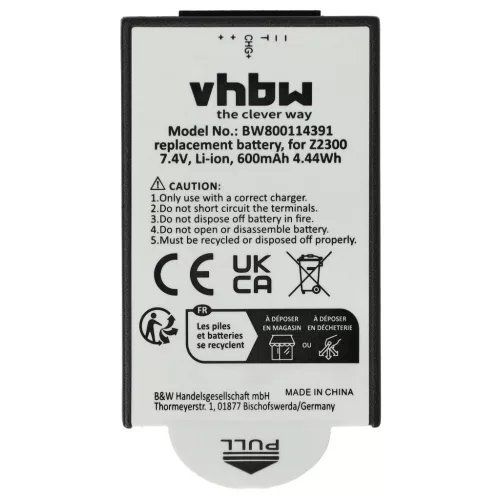 VHBW Battery Polaroid Z2300, Z230E - 600 mAh 7.4 V Li-Ion