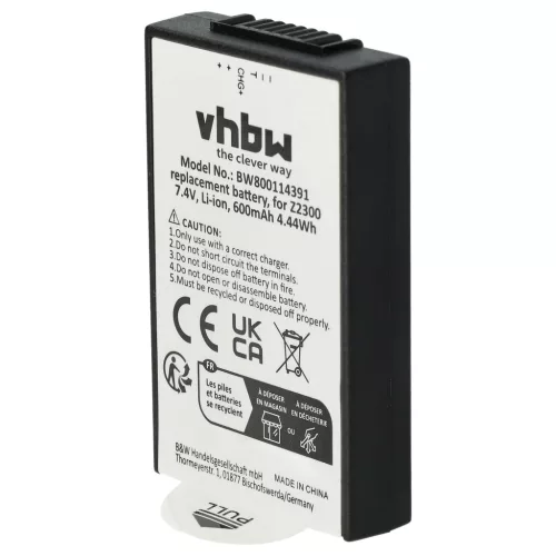 VHBW Akku Polaroid Z2300, Z230E - 600 mAh 7,4 V Li-Ion