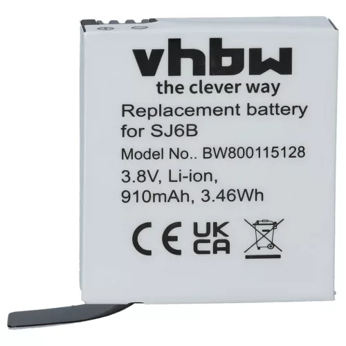 VHBW Videokamera Akkumulátor SJCam SJ6B - 910 mAh 3,8 V Li-Ion