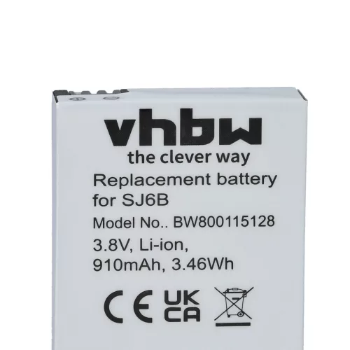 VHBW Video Camera Battery SJCam SJ6B - 910 mAh 3.8 V Li-Ion