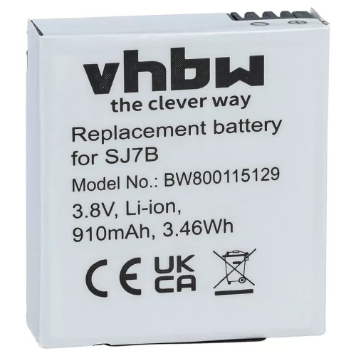 VHBW Videokamera Akkumulátor SJCam SJ7B - 910 mAh 3,8 V Li-Ion
