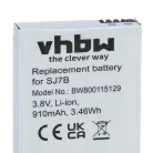 VHBW Videokamera Akkumulátor SJCam SJ7B - 910 mAh 3,8 V Li-Ion