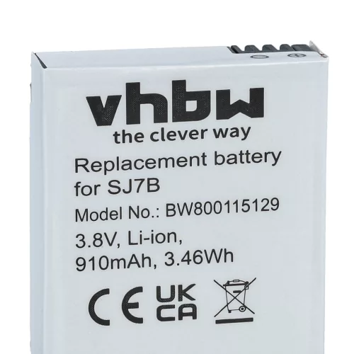 VHBW Videokamera Akkumulátor SJCam SJ7B - 910 mAh 3,8 V Li-Ion