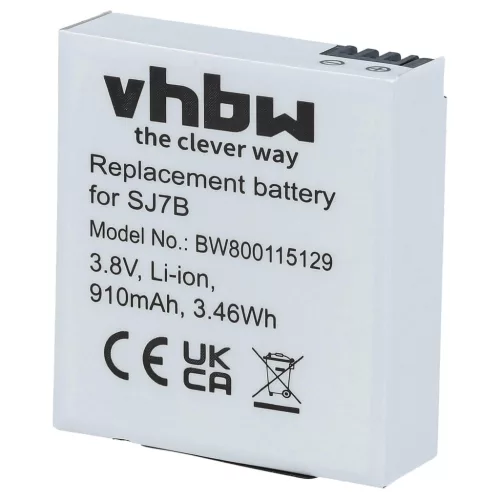 VHBW Videokamera Akkumulátor SJCam SJ7B - 910 mAh 3,8 V Li-Ion