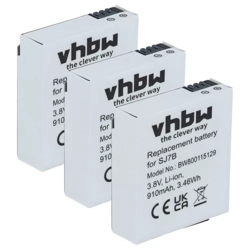 VHBW Videokamera Akkumulátor SJCam SJ7B - 910 mAh 3,8 V Li-Ion