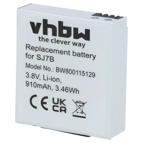 VHBW Videokamera Akkumulátor SJCam SJ7B - 910 mAh 3,8 V Li-Ion