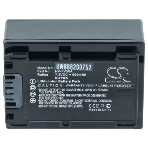 VHBW Video Camera Battery Replacement for Sony NP-FV50A - 900 mAh 7.3 V Li-Ion
