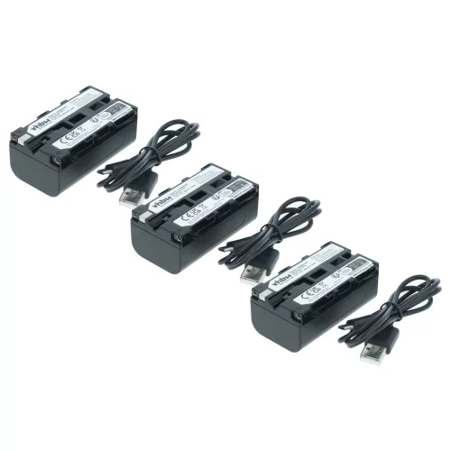 3x Battery replaces Sony NP-F950, NP-F930/B, NP-F950/B, NP-F550, NP-F930, NP-F960 - 2000mAh, 7.4V, Li-Ion