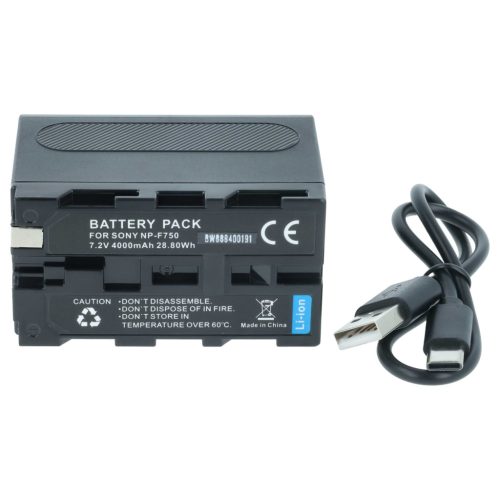 2x Battery replaces Sony NP-F950, NP-F930/B, NP-F950/B, NP-F930, NP-F750, NP-F960 - 4000mAh, 7.4V, Li-Ion