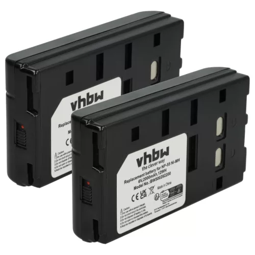 VHBW Videokamera Akku BN-V65U, BN-V50U, BN-V25U, BN-V22U - 2000 mAh 6 V NiMH