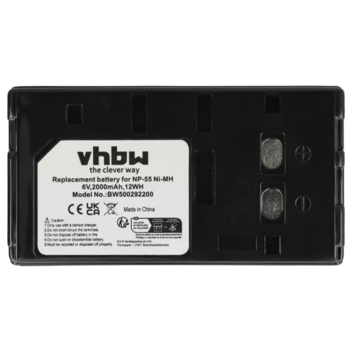 VHBW Videokamera Akku BN-V65U, BN-V50U, BN-V25U, BN-V22U - 2000 mAh 6 V NiMH