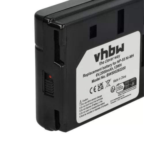 VHBW Videokamera Akku BN-V65U, BN-V50U, BN-V25U, BN-V22U - 2000 mAh 6 V NiMH