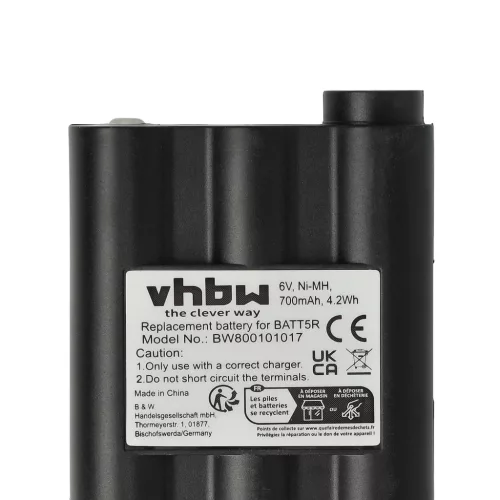VHBW Radio Akku Alan Midland BATT5R, PB-ATL/G7 - 700 mAh 6 V NiMH