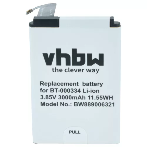 VHBW Battery Zebra 03MAY18, BT-000334, BT-000334-1 - 3000 mAh 3.85 V Li-Ion