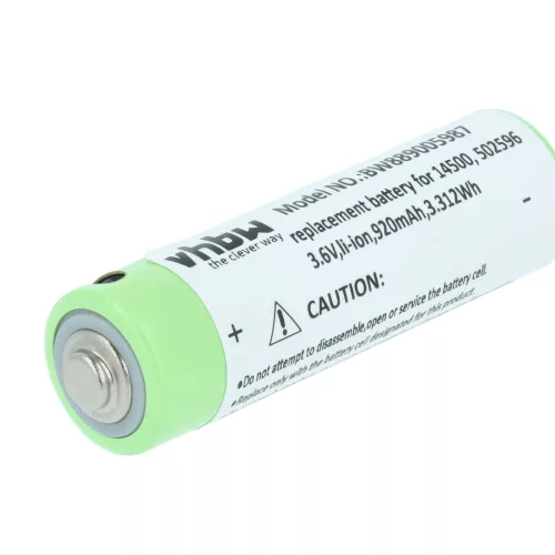 VHBW Taschenlampenakku Ledlenser 14500, 502596 - 920 mAh 3,6 V Li-Ion