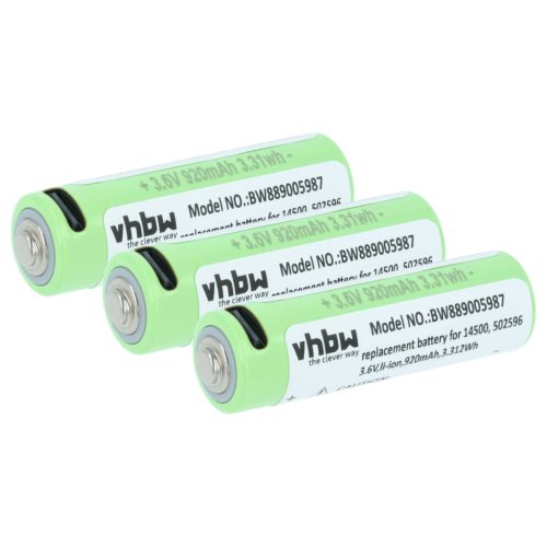 VHBW Flashlight Battery 14500, 502596 - 920 mAh 3.6 V Li-Ion