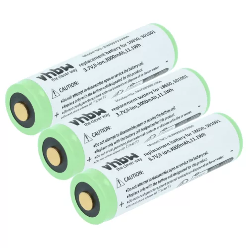 VHBW Taschenlampenakku Ledlenser 501001 - 3000 mAh 3,7 V Li-Ion