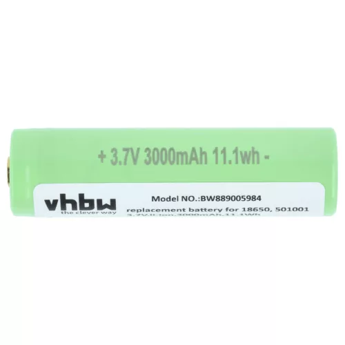 VHBW Flashlight Battery Ledlenser 501001 - 3000 mAh 3.7 V Li-Ion