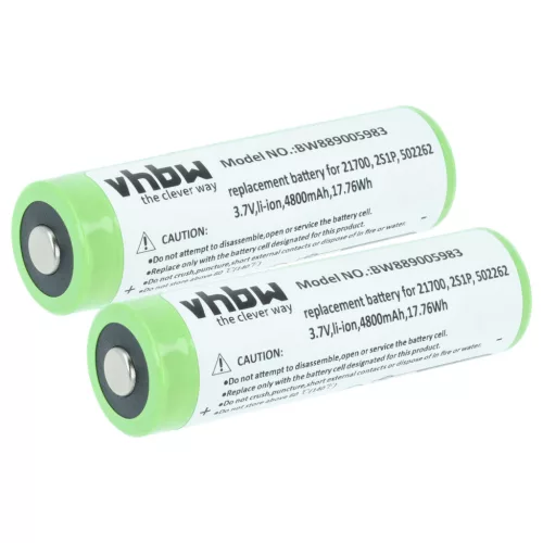 VHBW Flashlight Battery 2S1P, 502262 - 4800 mAh 3.7 V Li-Ion