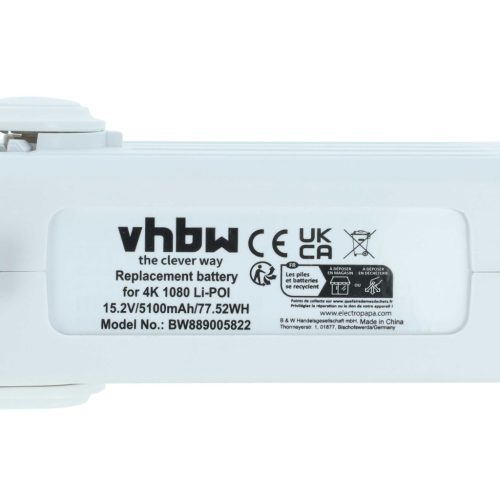 VHBW Drohnenakku Xiaomi 4K Version 1080 - 5100 mAh 15,2 V Li-Polymer