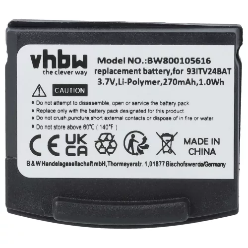 VHBW Kabelloses Headset Akku 93ITV24BAT - 270 mAh 3,7 V Li-Polymer