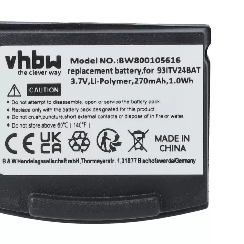 VHBW Kabelloses Headset Akku 93ITV24BAT - 270 mAh 3,7 V Li-Polymer