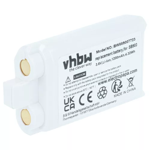 VHBW Wireless System Battery for Shure SB903 Replacement for Shure Devices - 1200 mAh 3.7 V Li-Ion