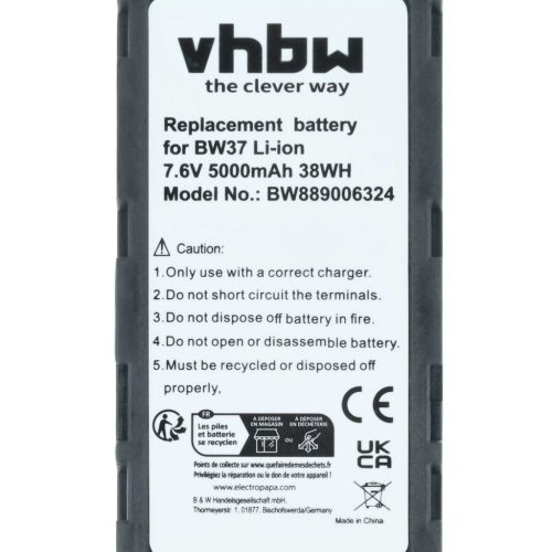 VHBW Fernbedienung Akku DJI WB37 - 5000 mAh 7,4 V Li-Polymer