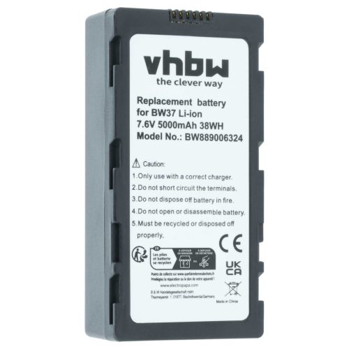 VHBW Drone Remote Control Battery DJI WB37 - 5000 mAh 7.4 V Li-polymer