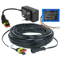   VHBW Robotic Lawn Mower Battery and Charger for Husqvarna Automower - 2600 mAh 20 m cable
