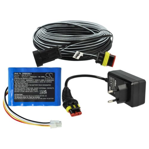 VHBW Battery and Cable Set for Husqvarna Automower - 2600 mAh