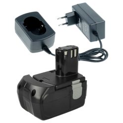   VHBW Battery and Charger for Hitachi EBL1430, BCL1430, BCL1415 - 2000 mAh 14.4 V Li-Ion