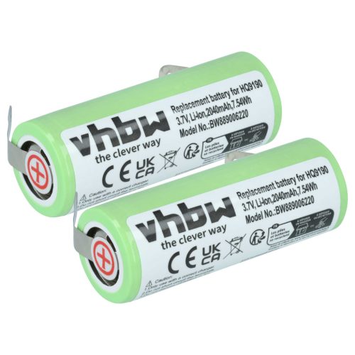 VHBW Elektrorasierer Akku Philips 4222-036-11290, 4222-036-06410, 036-11290 - 2040 mAh 3,7 V Li-Ion