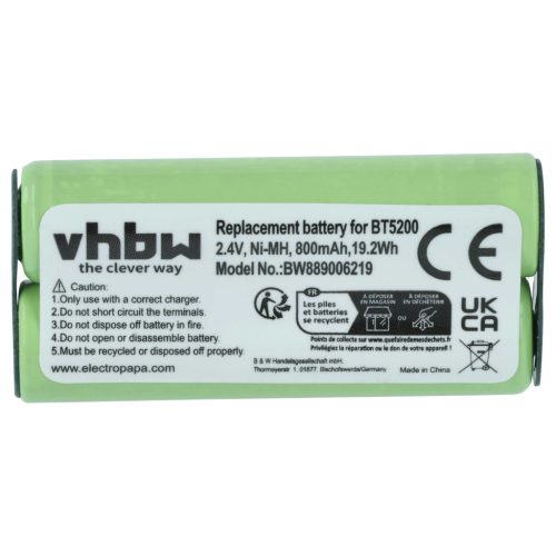 Elektrorasierer 5x Batterie ersetzt Braun 31198189 - 800 mAh 2.4 V NiMH