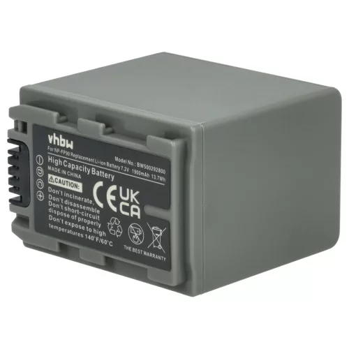 VHBW Video Camera Battery NP-FP60, NP-FP51, NP-FP50, NP-FP30, NP-FP70 - 1900 mAh 7.2 V Li-Ion