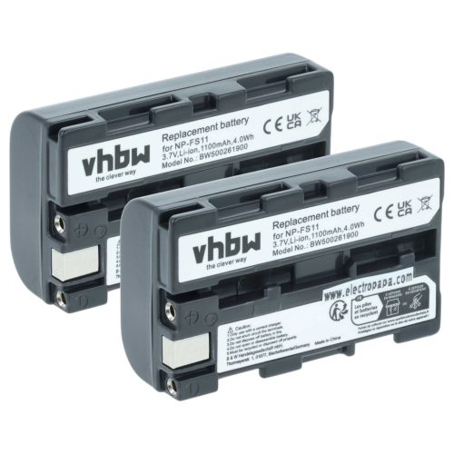 VHBW Videokamera Akku NP-FM11, NP-FS10, NP-F11, NP-FM10, NP-F10 - 1100 mAh 3,6 V Li-Ion