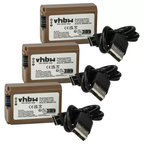 VHBW Akku anstelle Sony NP-FW50 - 1030 mAh 7,4 V Li-Ion