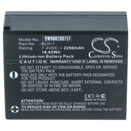 VHBW Camera Battery BLH-1 - 2250 mAh 7.4 V Li-Ion