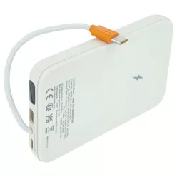   Mágneses Vezeték Nélküli Power Bank 10000 mAh, például iPhone, Samsung, Xiaomi készülékekhez - Bézs