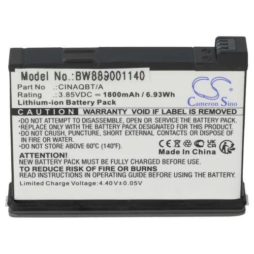VHBW Battery Insta360 CINAQBT/A - 1800 mAh 3.85 V Li-Ion