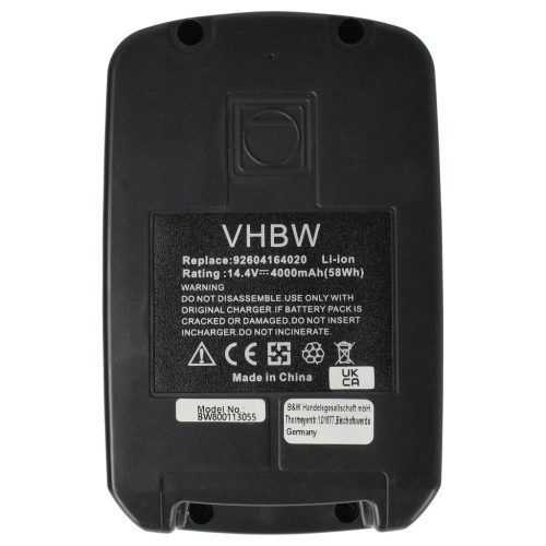 VHBW Electric Tool Battery Fein B14A.164.01, 92604164020 - 4000 mAh 14.4 V Li-Ion