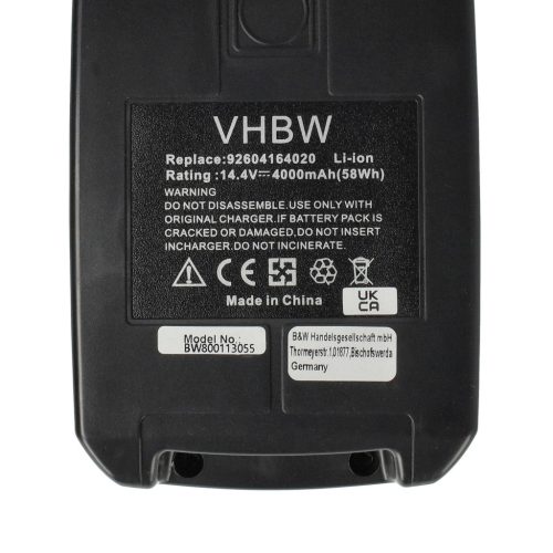 VHBW Electric Tool Battery Fein B14A.164.01, 92604164020 - 4000 mAh 14.4 V Li-Ion
