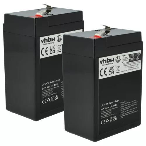 VHBW Bordakku für Wohnwagen, Boot, Wohnmobil, Solarsysteme - 6 Ah 6,4 V LiFePO4