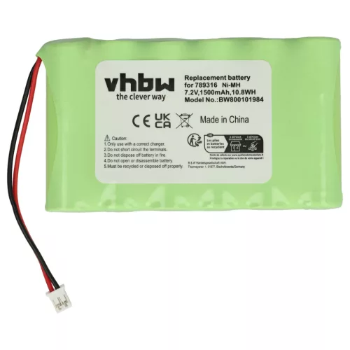 VHBW Battery Ingenico 789316, 6VHAAL, 6N120SFE-15615 - 1200 mAh 7.2 V NiMH