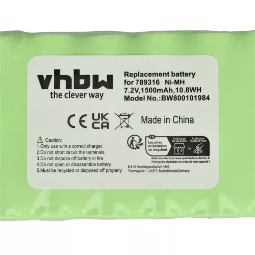 VHBW Battery Ingenico 789316, 6VHAAL, 6N120SFE-15615 - 1200 mAh 7.2 V NiMH