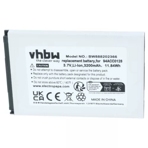 VHBW Handheld Computer Battery BTDL1, 94ACC0129, 94ACC0128, 3H21-00000491 - 3200 mAh 3.8 V Li-Ion