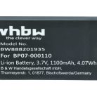 VHBW Battery Datalogic 11300794, 3H21-00000370 - 1100 mAh 3.7 V Li-Ion