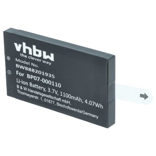 VHBW Battery Datalogic 11300794, 3H21-00000370 - 1100 mAh 3.7 V Li-Ion