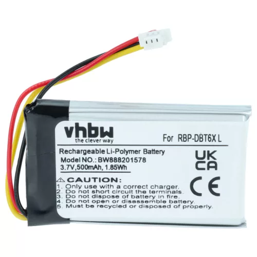 VHBW Akku Datalogic RBP-DBT6X, 128004100, BT-41 - 500 mAh 3,7 V Li-Polymer