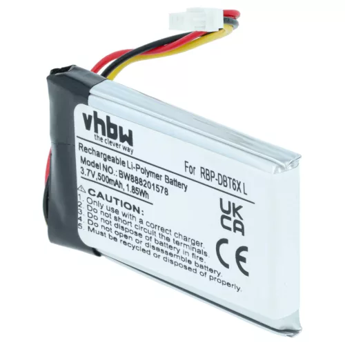 VHBW Akku Datalogic RBP-DBT6X, 128004100, BT-41 - 500 mAh 3,7 V Li-Polymer